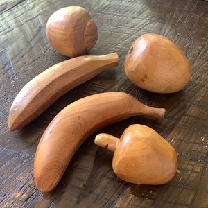 Vintage Monkey Pod Wood Fruit